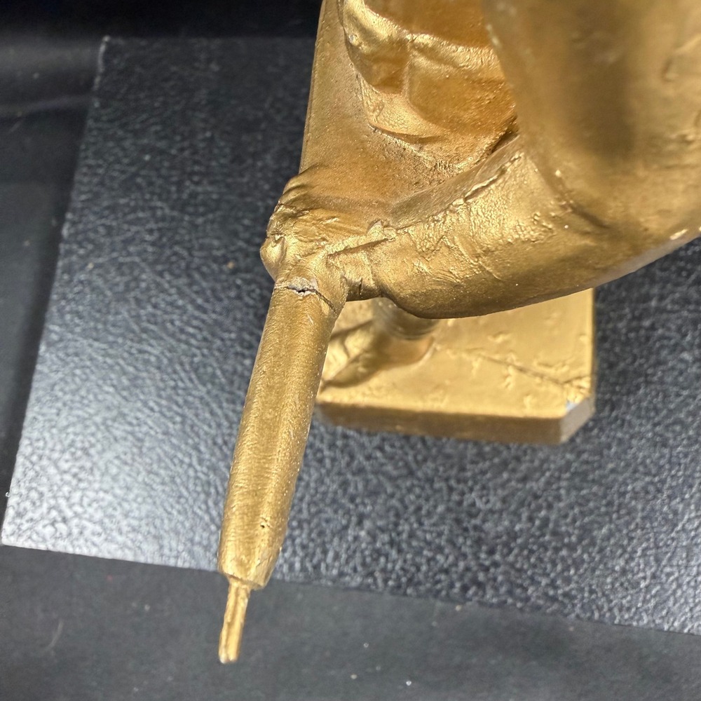 George Dilboy WWI Doughboy Soldier Statue Cast Metal Gold Tone Vintage 5.5" - Picture 7 of 15